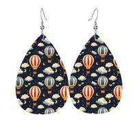 Boucles d'oreilles en forme de goutte d'eau pour femme, motif ciel étoilé, boucles d'oreilles tendance en cuir pour femme, boucles d'oreilles colorées en forme de goutte