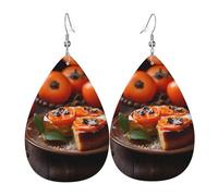 Boucles d'oreilles en forme de goutte d'eau séchées en forme de crêpe kaki pour femme | Boucles d'oreilles de rencontres tempéramentales | Cadeau d'anniversaire pour votre meilleure amie, taille