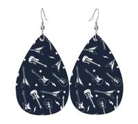 Boucles D'Oreilles En Forme De Goutte Guitare Électrique Folle Décontractées Boucles D'Oreilles Pendantes Pour Femme Légères Boucle D’Oreille En Cuir Pour Femme Quotidien Voyages