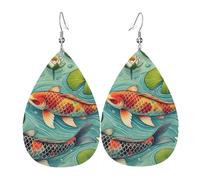 Boucles D'Oreilles En Forme De Goutte Poissons Koi Japon Décontractées Boucles D'Oreilles Pendantes En Forme De Goutte Tendancees Boucle D'Oreille Pour Voyages Décorations Femme