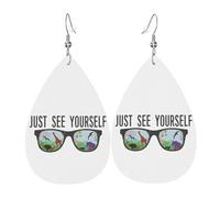 Boucles D'Oreilles En Forme De Goutte Regarde-Toi. Luxueux Boucles D'Oreilles Pendantes En Forme Légères Boucle D’Oreille En Cuir Pour Les Vacances Mariage Danse