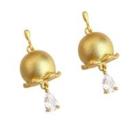 Boucles d'oreilles en forme de gouttelettes de fleurs en alliage robuste et pratique Nouveaux styles asiatiques Accessoires confortables pour les occasions de soirée Boucles d'oreilles confortables en