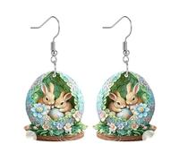 Boucles d'oreilles en forme de houblon - Panier de Pâques - Œufs de lapin - Bijoux de Pâques pour femmes - Décorations pour filles - 8 à 12 ans, taille unique, Acrylique, Pas de gemme