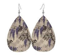 Boucles d'oreilles en forme de larme avec anneau violet - Boucles d'oreilles tendance pour le travail, les rendez-vous galants, les vacances