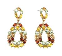 Boucles d'oreilles en forme de larme avec strass étincelants en alliage de zinc - Accessoires d'oreille légers pour une utilisation longue durée, taille unique, Comme décrit, Comme décrit.