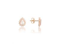 Boucles d'oreilles en forme de larme en argent sterling 925 avec pierre blanche