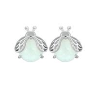 Boucles d'oreilles en forme de luciole en argent sterling 925 hypoallergénique pour femme et fille - Vert - Petit insecte - Piercing cartilage phosphorescent - Cadeau pour les amoureux des animaux