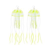 Boucles d'oreilles en forme de méduse 3D de couleur fluorescente, boucles d'oreilles à suspendre, boucles d'oreilles étranges qui brillent dans le noir, décoration de fête, boucles d'oreilles de fête pour femme, Silicone, Gel de silice