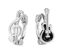 Boucles d'oreilles en forme de notes de musique adaptées à la scène, bijou de style rock en cuivre pour un usage quotidien, symbole de musique, taille unique, comme décrit