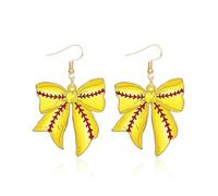 Boucles d'oreilles en forme de nœud de baseball et softball pour femme - Accessoires de fête, Acrylique, Pas de gemme