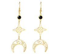 Boucles d'oreilles en forme de nœud de sorcière celtique pour femmes et filles - Symbole wiccan - Boucles d'oreilles pendantes - Talisman - Bijoux géométriques païens, Acier inoxydable, Pas de gemme