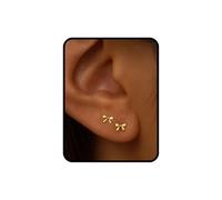 Boucles d'oreilles en forme de nœud en or pour femme, en argent sterling plaqué or 14 carats, hypoallergénique, minimaliste, simple, petit nœud doré, bijoux tendance, cadeau pour elle