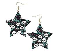 Boucles d'oreilles en forme de panda avec motif étoile pour femme - Bijoux tendance et cadeaux de Saint-Valentin ou d'anniversaire