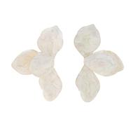 Boucles d'oreilles en forme de pétales de fleur, texture marbrée inspirée de la peinture à l'huile, boucles d'oreilles à clous en forme de pétales de fleur (White)