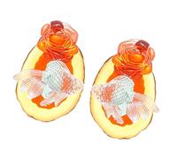 Boucles d'oreilles en forme de poisson, en résine faite à la main, accessoires détaillés pour peaux sensibles, déclaration de mode, boucles d'oreilles poisson or rose exagérées