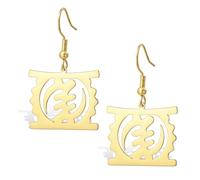 Boucles d'oreilles en forme de symbole africain pour femmes et hommes en acier inoxydable boucles d'oreilles avec symbole de l'Afrique de l'Ouest bijoux ethniques (or 2)