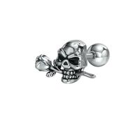 Boucles d'oreilles en forme de tête de fantôme rose en acier inoxydable
