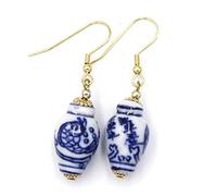 Boucles d'oreilles en forme de vase en porcelaine bleue et blanche 'Ming Dynasty' - Céramique - Sans pierre, Céramique, Sans gemme