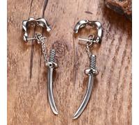Boucles d'oreilles en forme d'épée de style punk pour homme, gothique, samouraï, hip-hop, rock