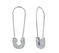 Boucles d'oreilles en forme d'épingle à nourrice pour femme en argent plaqué or, Zircone cubique, Agate