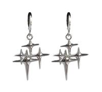 Boucles d'oreilles en forme d'étoile à quatre pointes irisées simple accessoire mode crochet d'oreille bijoux artisanat délicat, taille unique, comme décrit