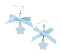 Boucles d'oreilles en forme d'étoile avec nœud en tissu confortable pour un usage quotidien et des occasions spéciales, taille unique, Comme décrit, Comme décrit.