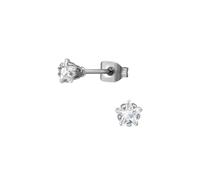 Boucles d'oreilles en forme d'étoile de 4 mm en acier inoxydable avec zircone, Klein, Acier inoxydable, Zircone cubique