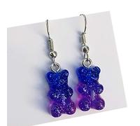Boucles d'oreilles en forme d'ourson en caoutchouc pour femme, pendentif en forme d'ours mignon, pendentif en forme de goutte en résine colorée, bracelets à breloques pour femmes, en vrac, taille
