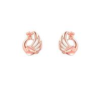 Boucles d'oreilles en Or 9K/18K pour Femmes, Boucles d'oreilles hypoallergéniques en Forme de Paon, Bijoux