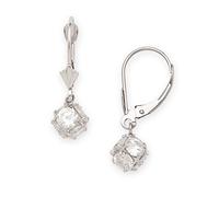 Boucles d'oreilles en or blanc 14 carats avec zircone cubique imitation boule disco pour femmes et adolescentes (3 tailles) (6 mm or blanc)