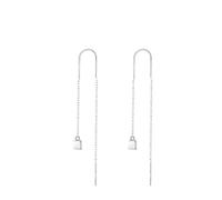 Boucles d'oreilles en or blanc 18 carats 750 véritable, cube traversant, délicates, Or blanc 9 carats (375), Pas de zirconium