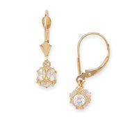 Boucles d'oreilles en or jaune 14 carats avec zircone cubique imitation boule disco pour femmes et adolescentes (3 tailles) (4 mm or jaune)