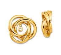 Boucles d'oreilles en or jaune 14 carats creux poli nœud d'amour