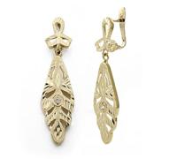 Boucles d'oreilles en or jaune 9 carats avec fermoir catalan 37 x 9 mm, normal, Or jaune, Pas de gemme
