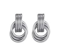 Boucles d'oreilles en or pour femme | Lot de 2 boucles d'oreilles pendantes épaisses tendance | Pour déclaration, festivals, fêtes, vacances, vacances, plages, anniversaires