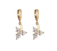 Boucles d'oreilles en ornière en Or 18 carats pour Femmes, Cerceau avec Triangle de Gouttes d'eau en Forme de Boucles d'oreilles en saignement pour Femmes