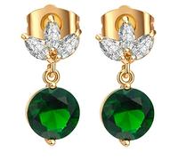 Boucles d'oreilles en ornière en Or 18 carats pour Femmes, Feuilles avec des Boucles d'oreilles de Bouchons de Moissanite Ronds pour Les Femmes Or