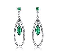 Boucles d'oreilles en peluche émeraude pour femmes purs fins beaux-bijoux en pierre de pierre précieuse boucles d'oreilles