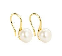Boucles d'oreilles en perle Version coréenne légère Forme géométrique Talons hauts Boucles d'oreilles pour femmes Boucles d'oreilles Filles Rouge (or, taille unique)