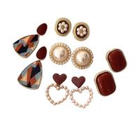 Boucles d'oreilles en perles à sens élevé avec aiguille en argent vin rétro style Hong Kong Boucles d'oreilles Accessoires pour femmes Boucles d'oreilles pour événements formels, taille unique, Comme
