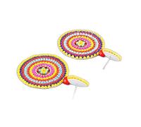 Boucles d'oreilles en Perles Colorées Style Ethnique 1 Paire de Boucles d'oreilles en Perles de Rocaille Artisanales pour Empêcher la Décoloration pour le Bureau des Femmes