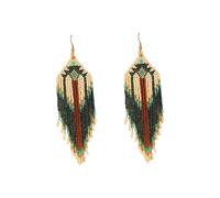 Boucles d'oreilles en perles de Bohême colorées Gland Boucles d'oreilles pendantes légères faites à la main Cadeau de bijoux pour femmes filles Boucles d'oreilles légères Gouttes de perles, taille