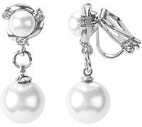 Boucles D'Oreilles en Perles de Culture Clips D'Oreilles Pour Femmes Boucles D'Oreilles Pendantes en Argent Sterling avec Bijoux de Tempérament en Zircon Cubique Nice Processed, PIBM