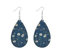 Boucles d'oreilles en perles en bois pour femme - Créoles indiennes africaines pour Halloween, usage quotidien et cadeaux - Blanc vintage marguerites watertrop aretes vintage para mujer, watertrop