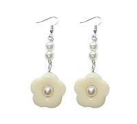 Boucles d'oreilles en perles géométriques européennes avancées sensibles à l'âge avant et arrière lisses tendance crochets d'oreille tempérament bijoux pour femmes, taille unique, Comme décrit, Comme