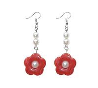 Boucles d'oreilles en perles géométriques européennes avancées sensibles à l'âge avant et arrière lisses tendance crochets d'oreille tempérament bijoux pour femmes, taille unique, Comme décrit, Comme