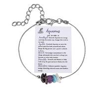 Boucles d'oreilles en perles pour anniversaire Taureau Gémeaux Cancer Sagittaire Zodiaque Pierre naturelle Montre arbitre, taille unique, Pierre naturelle, Pas de gemme