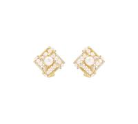 Boucles d'oreilles en perles, style vintage, design élégant, or, 5-5,5mm
