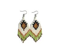 Boucles d'oreilles en perles tribales (faites à la main), Perles de rocaille en verre CZ 11/0, perles de rocaille en verre cz 11/0