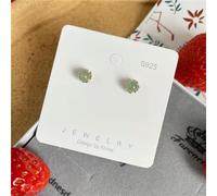 Boucles d'oreilles en Pierre de Jade à Aiguille en Argent S925 Boucles d'oreilles exquises et Petites pour Femmes - dorées